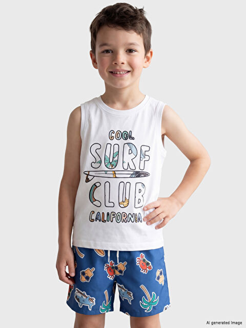 LCW Kids Erkek Çocuk Yüzme Şort  ve Atlet