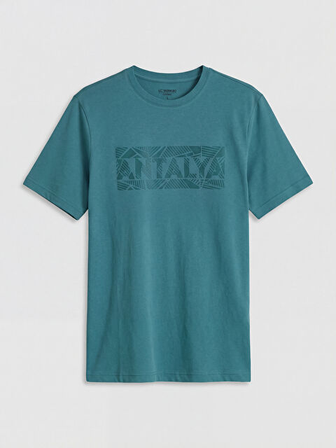 LCWAIKIKI Classic Antalya Baskılı Bisiklet Yaka Erkek Tişört - S6EL06Z8-1VJ