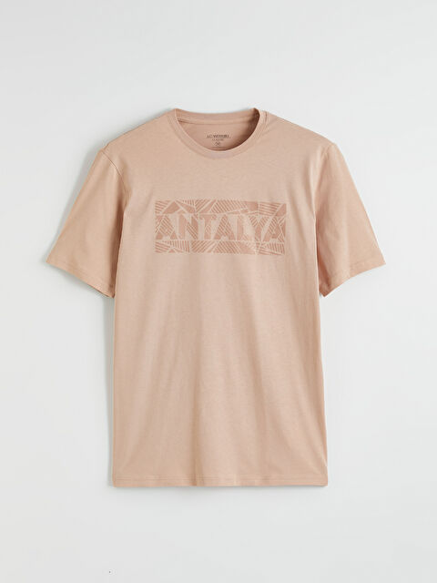LCWAIKIKI Classic Bisiklet Yaka Antalya Baskılı Penye Erkek Tişört - S6EL06Z8-1XZ