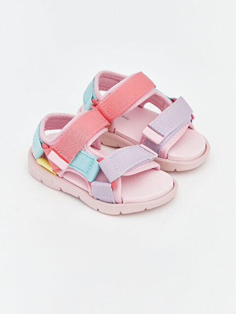 LCW STEPS Color Block Hook and Loop Baby Girls' Sandals - S6EL84Z1-DMQ