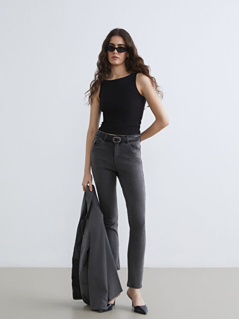 LCWAIKIKI Classic Yüksek Bel Slim Fit Kadın Jean Pantolon - S6EM23Z8-KSK