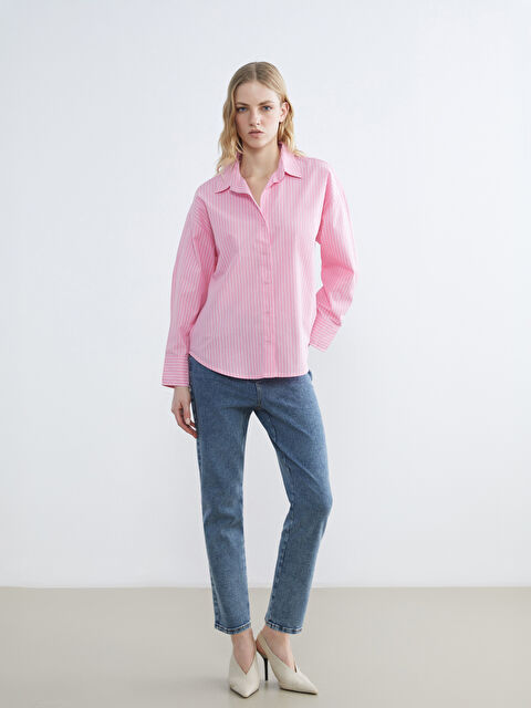 LCWAIKIKI Classic Beli Lastikli Slim Mom Kadın Jean Pantolon - S6EM34Z8-SHK