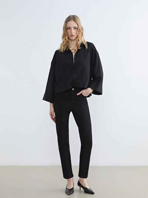 LCWAIKIKI Classic Slim Mom Kadın Jean Pantolon - S6EM35Z8-J0F