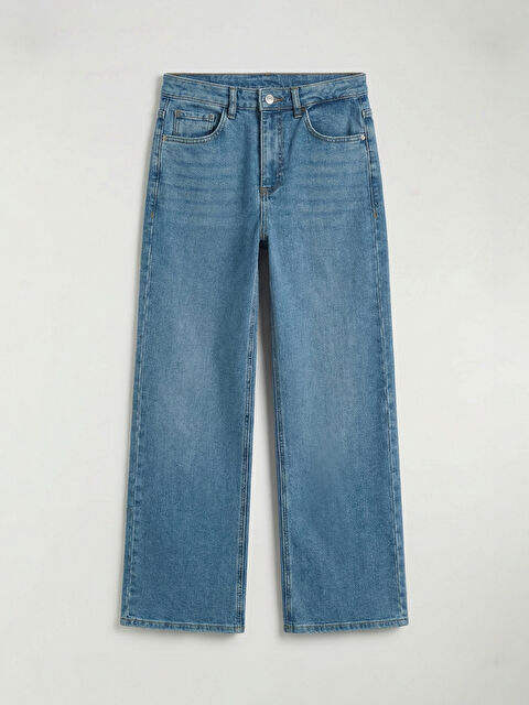 LCWAIKIKI Classic Yüksek Bel Wideleg Kadın Jean Pantolon - S6EM48Z8-SHK