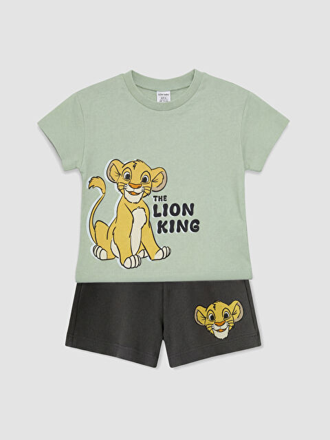 LCW baby Aslan Kral Baskılı Erkek Bebek Tişört ve Şort Takım