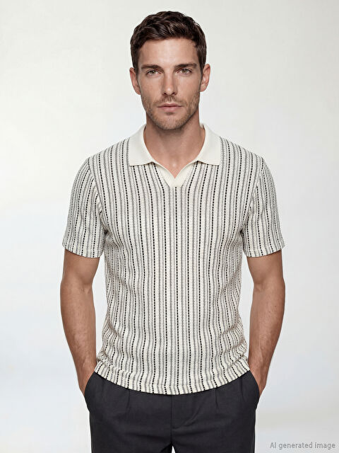 LC WAIKIKI Polo Yaka Çizgili Erkek Tişört - S6EN86Z8-LGS