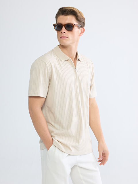 LCW ECO Polo Yaka Çizgili Erkek Tişört - S6EN98Z8-1DU