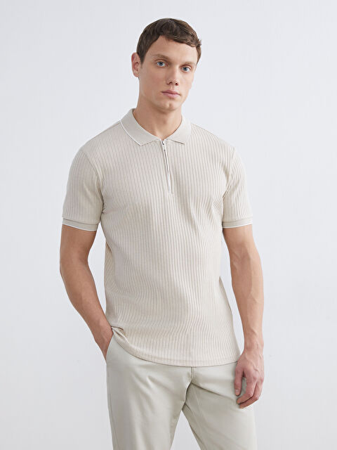 LCW ECO Polo Yaka Çizgili Erkek Tişört - S6EN99Z8-CR8