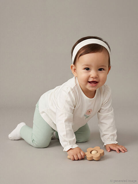 LCW baby Çiçek Baskılı Kız Bebek Bluz ve Tayt - S6EO22Z1-FDV