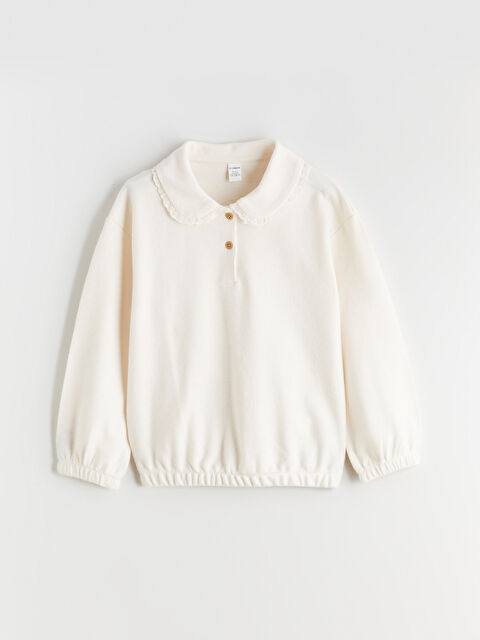 LC WAIKIKI Peter Pan Collar Girls' Sweatshirt