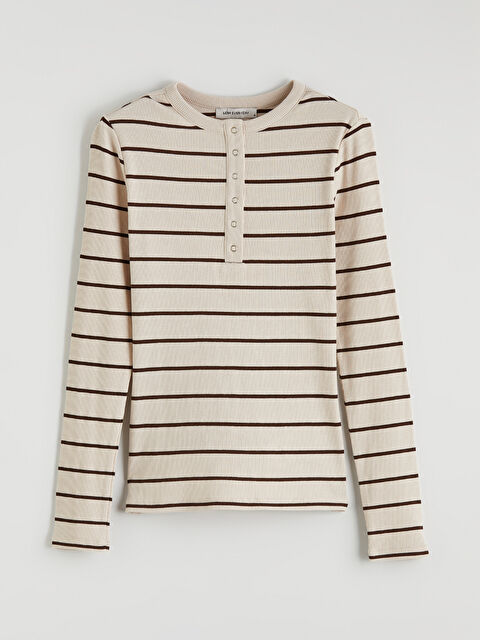 LCWAIKIKI Classic Bisiklet Yaka Çizgili Kadın Body - S6EO93Z8-ELZ