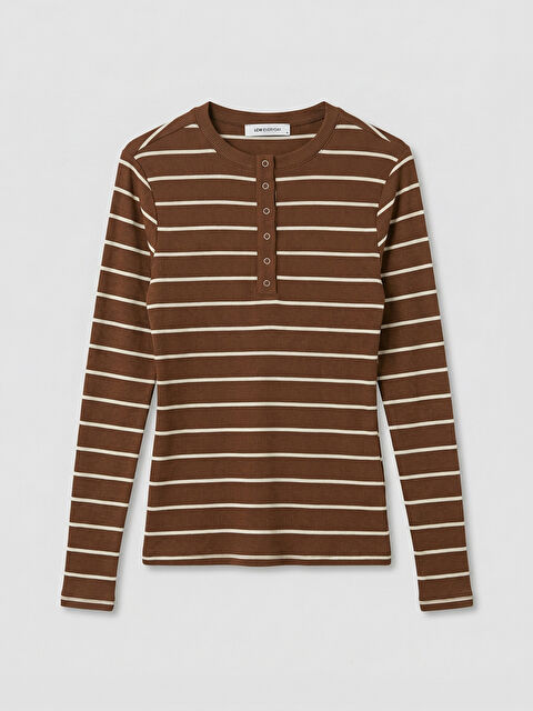 LCWAIKIKI Classic Bisiklet Yaka Çizgili Kadın Body - S6EO93Z8-LEV