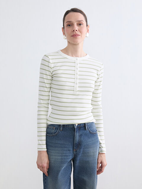 LCW EVERYDAY Striped crew neck bodysuit. - S6EO93Z8-LFN