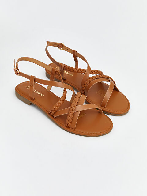 LCW STEPS سەندەلی ژنانه‌ بە قایشە کراس کراس