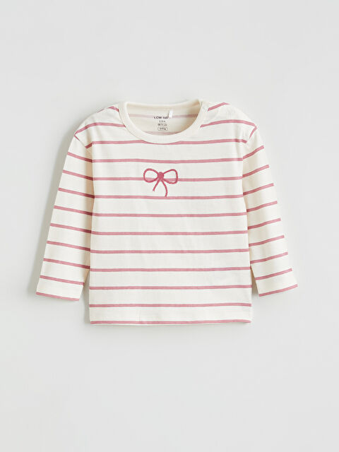 LCW baby Kurdele Baskılı Kız Bebek Uzun Kollu Tişört - S6EP11Z1-LFD