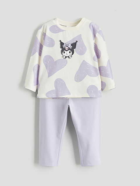 LCW baby Kuromi Baskılı Kız Bebek Tişört ve Tayt - S6EP30Z1-LRA