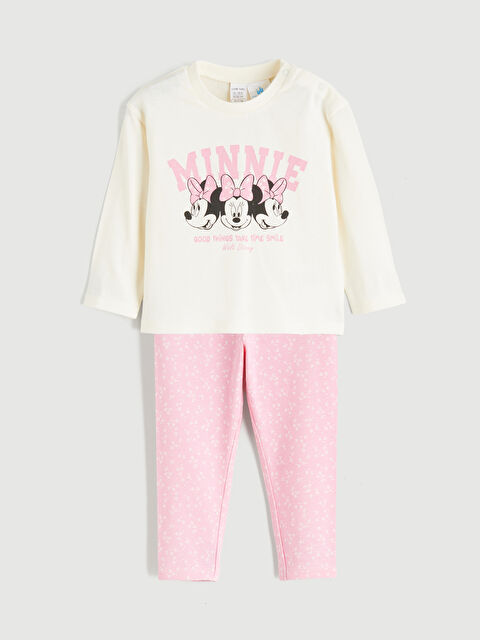 LCW baby Minnie Mouse Baskılı Kız Bebek Tişört ve Tayt - S6EP37Z1-FDL