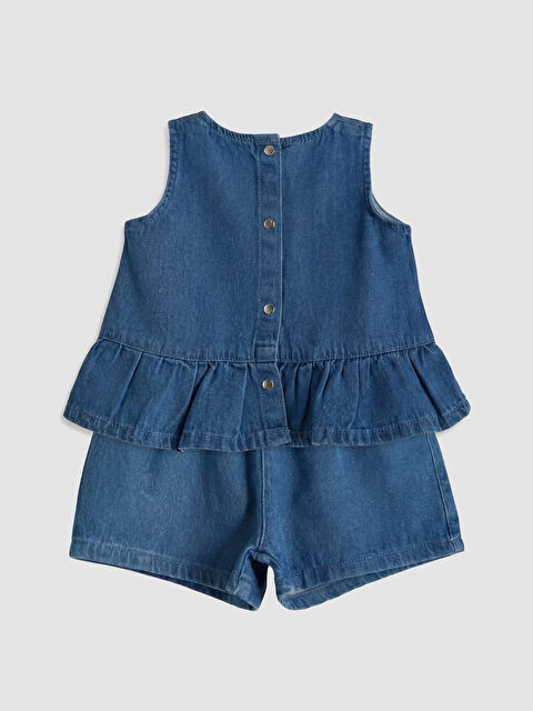 LCW baby Fırfırlı Kız Bebek Jean Takım