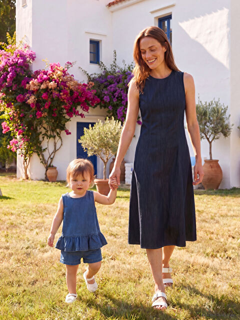 LCW baby Fırfırlı Kız Bebek Jean Takım