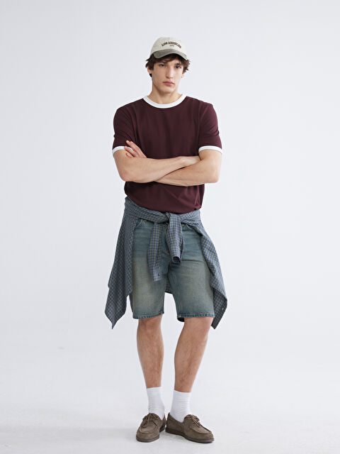 LCW Jeans მამაკაცები მუქი ლურჯი ჯინსის შორტები