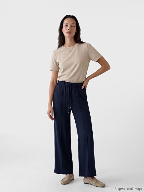 LCWAIKIKI Classic Elastic Waist Wide Leg Women's Trousers - S6EQ53Z8-E1J