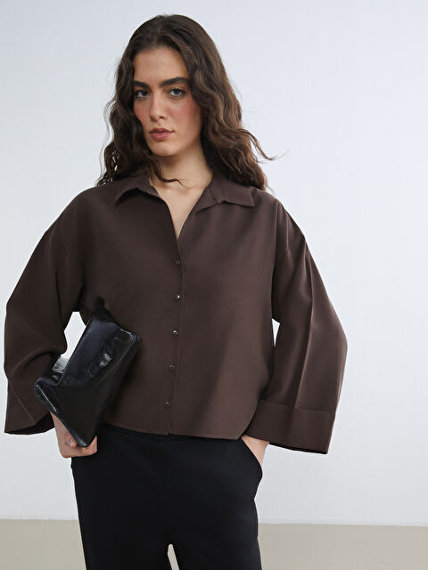 LCW Vision Woman BROWN Shirt - S6EQ64Z8-D2N