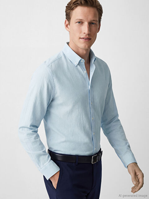 SOUTHBLUE Regular Fit Dokulu Erkek Gömlek - S6EQ73Z8-15P