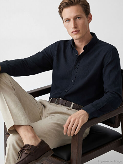 SOUTHBLUE Regular Fit Dokulu Erkek Gömlek - S6EQ73Z8-RFH