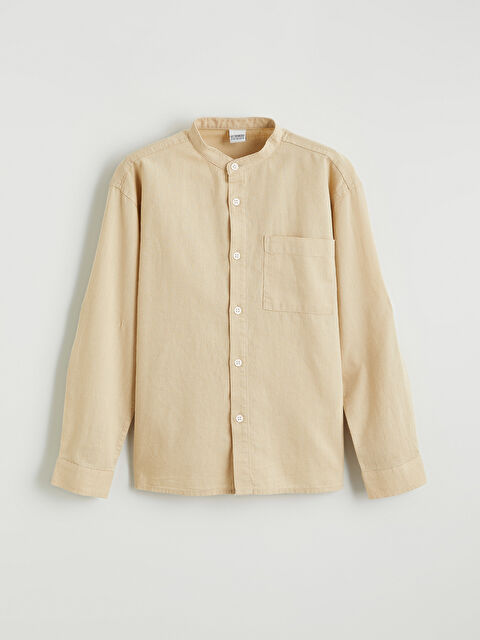 LCW Kids Hakim Yaka Keten Karışımlı Erkek Çocuk Gömlek - S6EQ79Z4-FKU