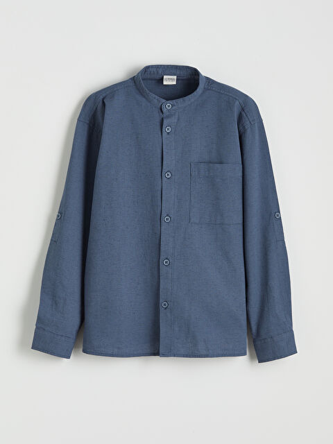 LCW Kids Hakim Yaka Keten Karışımlı Erkek Çocuk Gömlek - S6EQ79Z4-H6Q