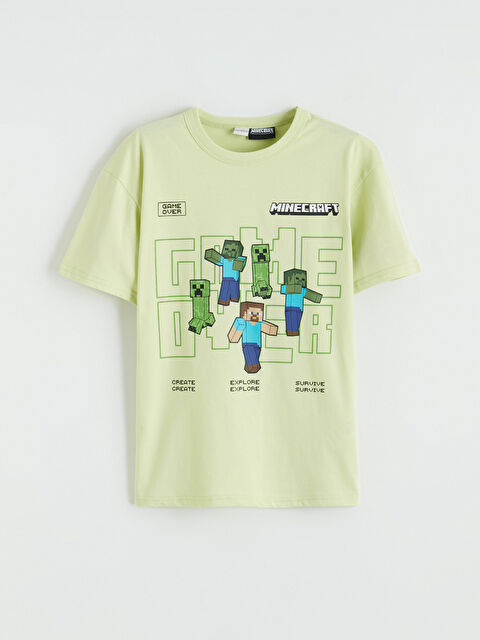 LCW Kids Bisiklet Yaka Minecraft Baskılı Erkek Çocuk Tişört - S6EQ88Z4-FZ0