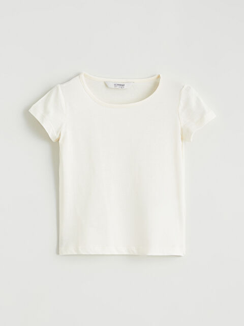 LCW ECO Bisiklet Yaka Kız Çocuk Tişört - S6EQ93Z4-V9D