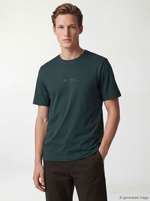 SOUTHBLUE Bisiklet Yaka Baskılı Penye Erkek Tişört - S6EQ99Z8-2EU