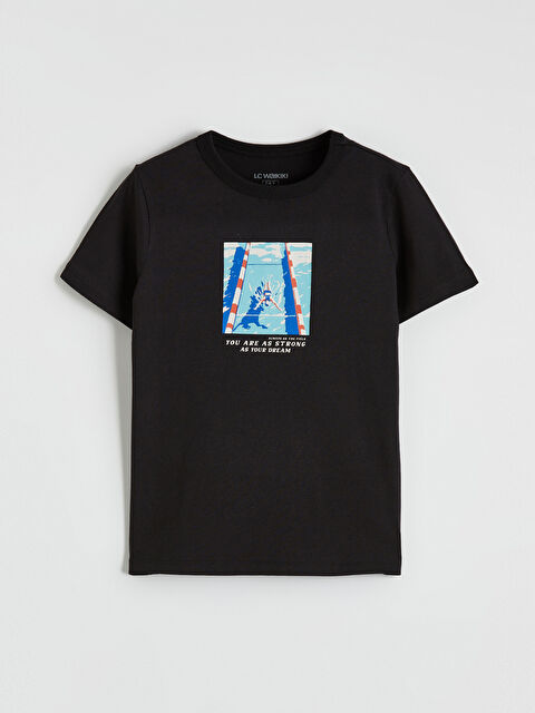 LC WAIKIKI Bisiklet Yaka Baskılı Erkek Çocuk Tişört - S6ER67Z4-CVL