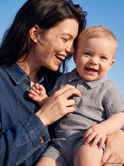 LCW baby Erkek Bebek Tişört ve Şort Takım