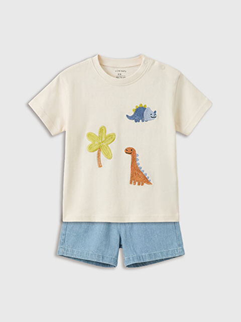LCW baby Dinozor Nakışlı Erkek Bebek Takım