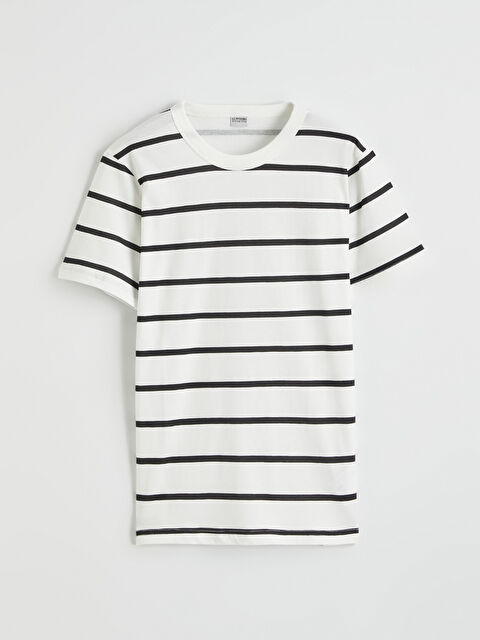 LCW Kids Bisiklet Yaka Çizgili Erkek Çocuk Tişört - S6ET64Z4-LEG