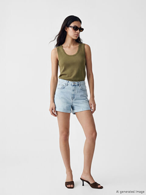 LCW Jeans Yüksek Bel Kadın Jean Şort