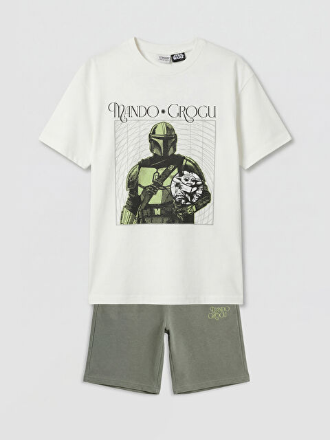 LCW Kids The Mandalorian Baskılı Erkek Çocuk Tişört ve Şort - S6EV64Z4-R9J