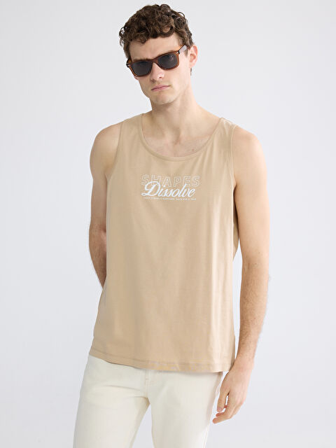 LCW ECO U Yaka Baskılı Erkek Kolsuz Tişört - S6EY05Z8-1P1