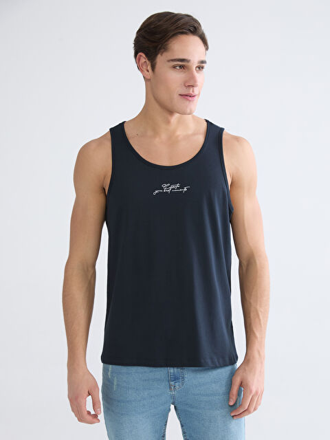 LCW ECO U Yaka Baskılı Erkek Kolsuz Tişört - S6EY05Z8-CRP