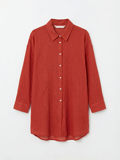 LCW DREAM Gömlek Yaka Kadın Plaj Elbisesi