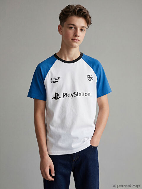 LCW Kids Bisiklet Yaka PlayStation Baskılı Erkek Çocuk Tişört - S6FA52Z4-FFB