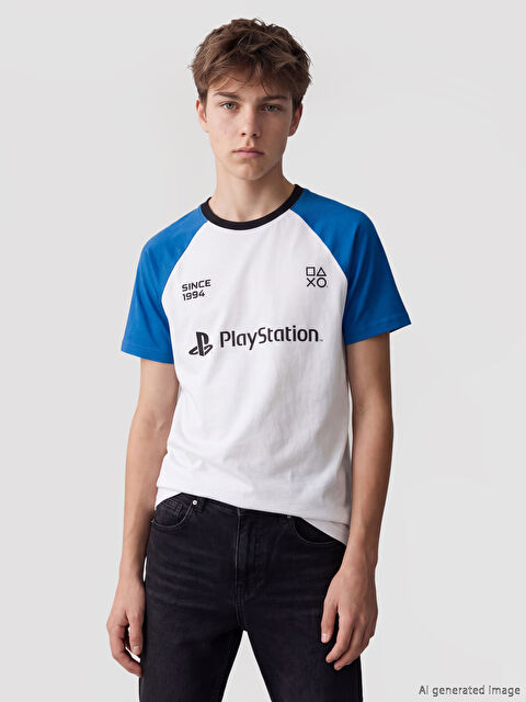 LCW Kids Bisiklet Yaka PlayStation Baskılı Erkek Çocuk Tişört