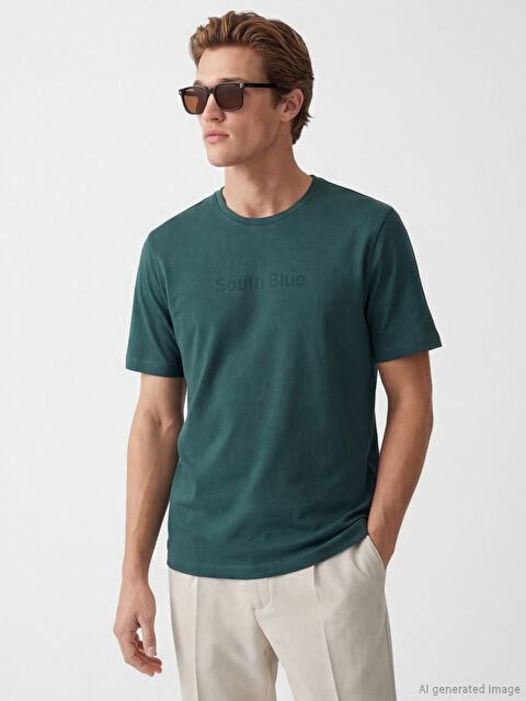 SOUTHBLUE Bisiklet Yaka Baskılı Penye Erkek Tişört - S6FA59Z8-HHE