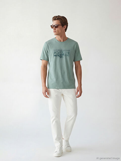 SOUTHBLUE Мужчины Зелёный Футболка