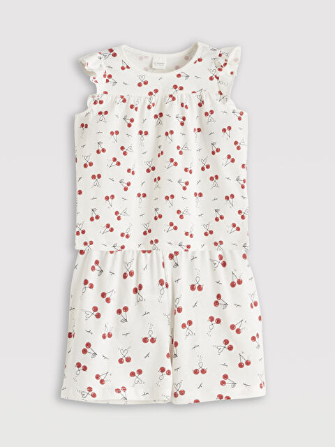 LCW Kids طقم بيجاما قصير بيج فاتح / ايكرو فتاة - S6FB37Z1-LRA