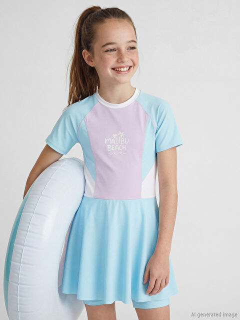 LCW Kids Baskılı Kız Çocuk Mayo