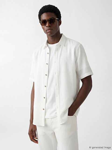 XSIDE Loose Fit Linen-Look Men's Shirt