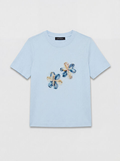 LCW Vision Crew Neck Floral Women's T-Shirt - S6FC41Z8-QWQ